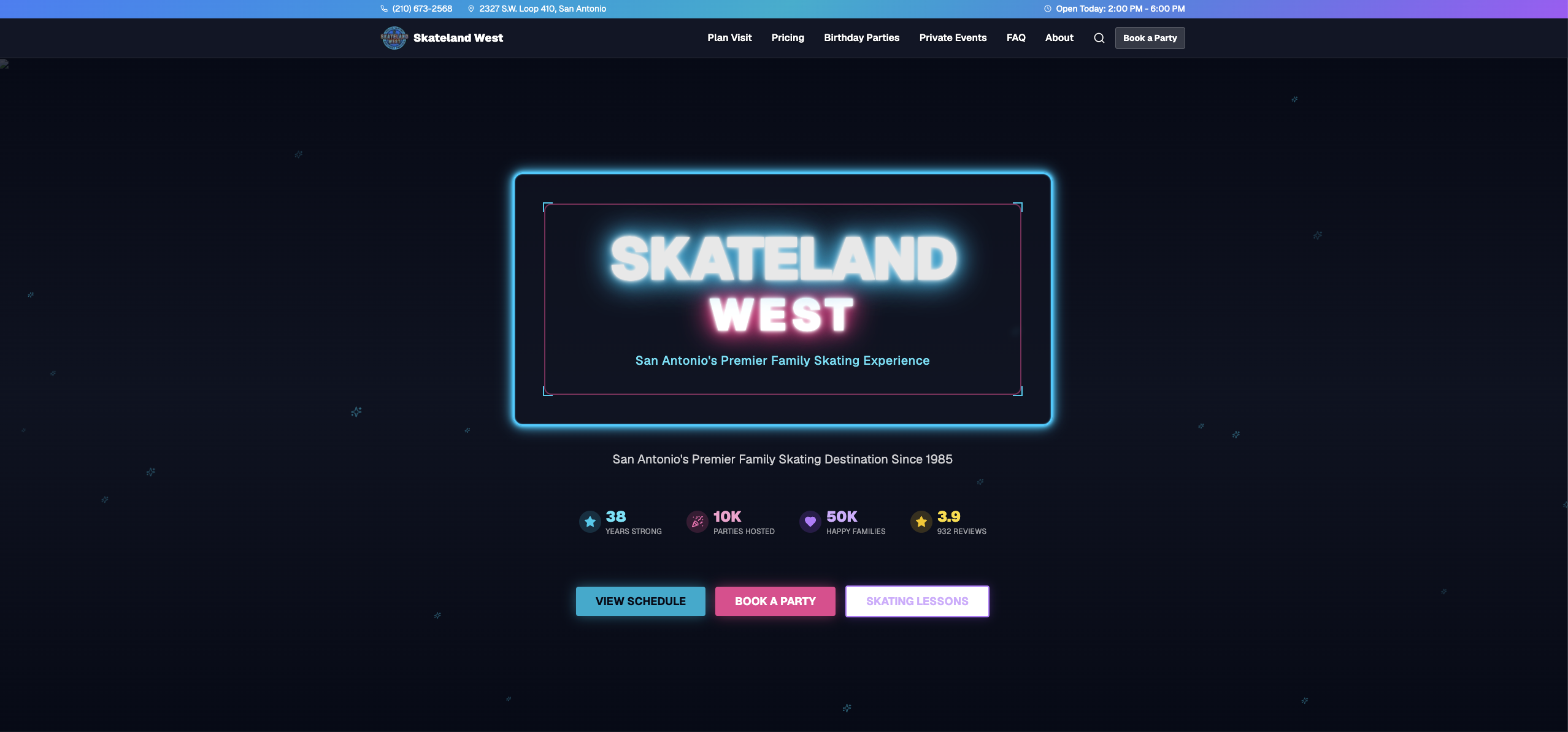 Skateland West homepage